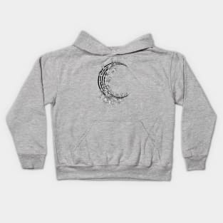 Striped Floral Moon Kids Hoodie